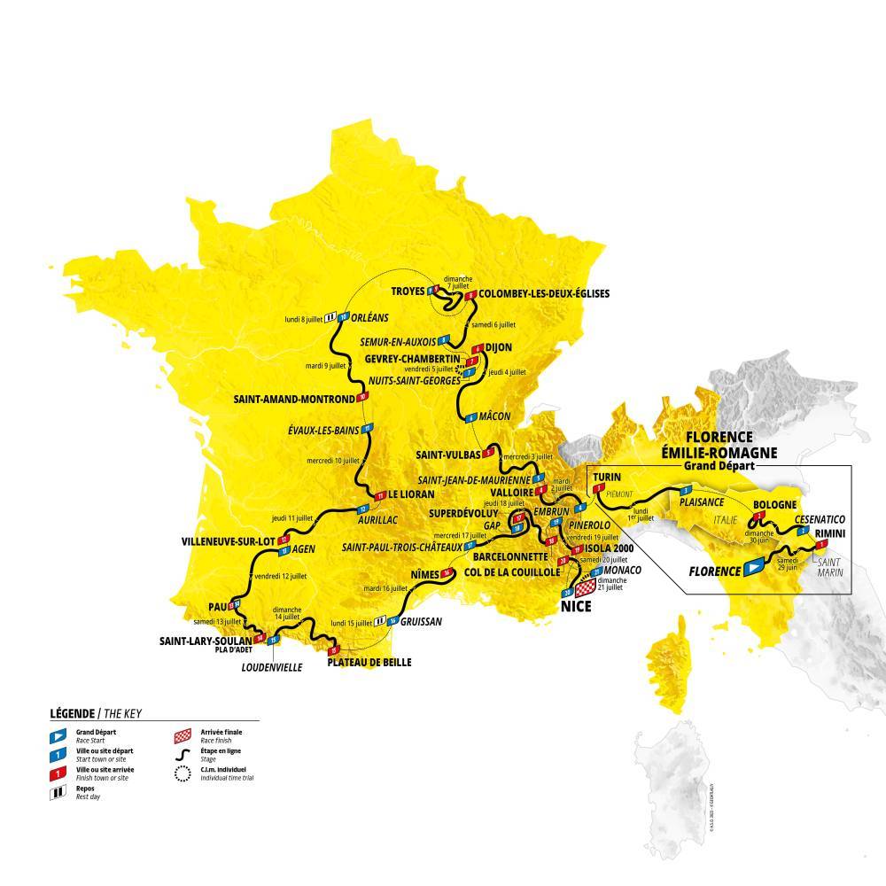 Tour de France rute